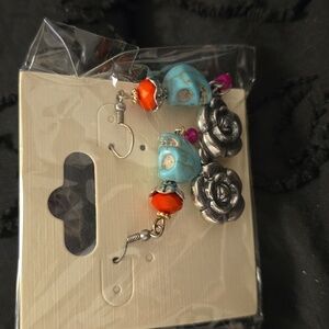 DISNEY Blue Skull Earrings